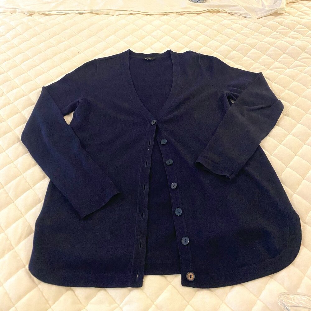Talbots Black Button-Up Sweater Cardigan